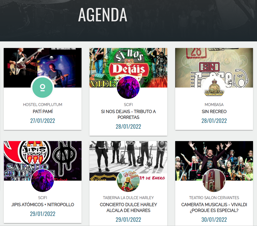 AGENDA MUSICAL 27 AL 30 ENERO